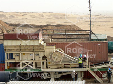 Installation station concassage à la mine d'or en Algérie