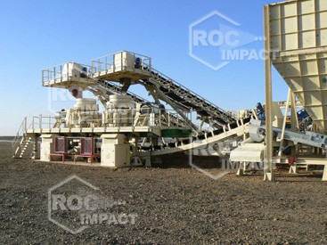 Installation station concassage à la mine d'or en Algérie