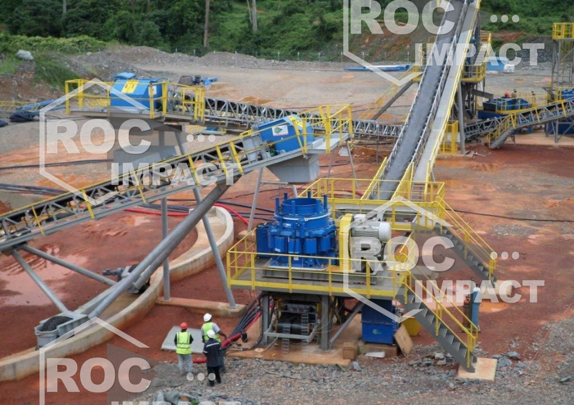 Installation de la nouvelle station de concassage au Ghana