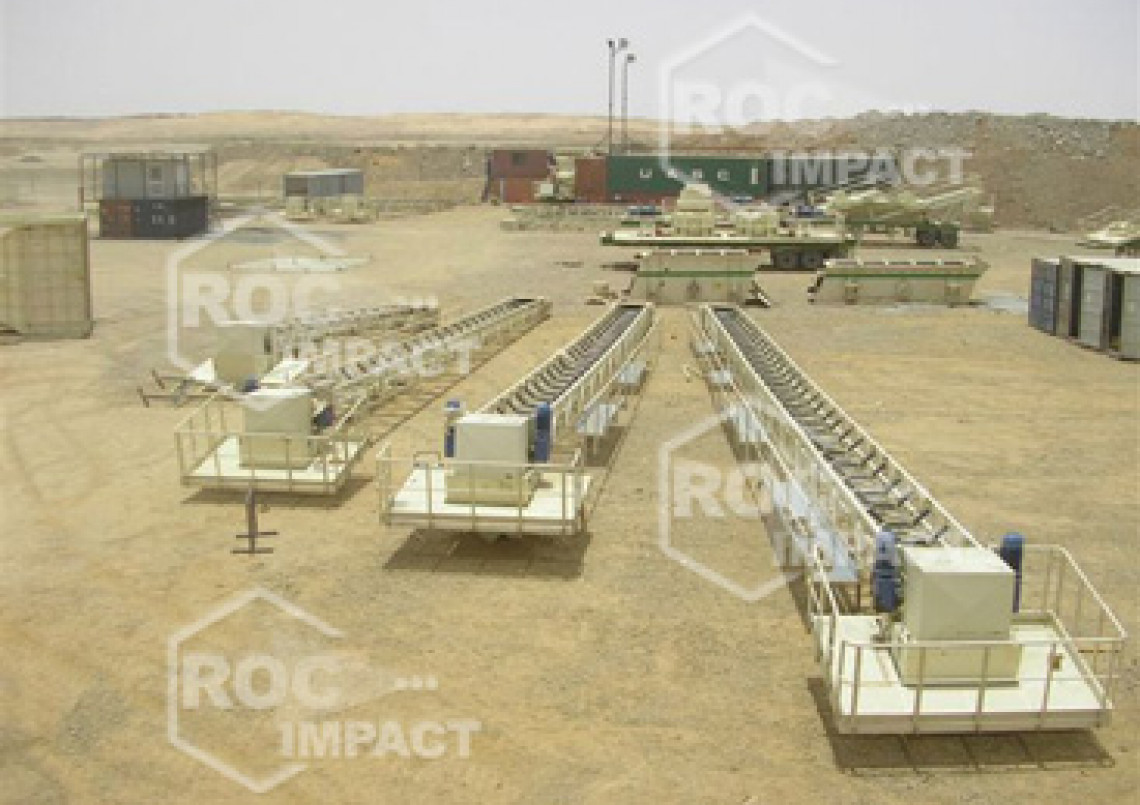 Installation station concassage à la mine d'or en Algérie