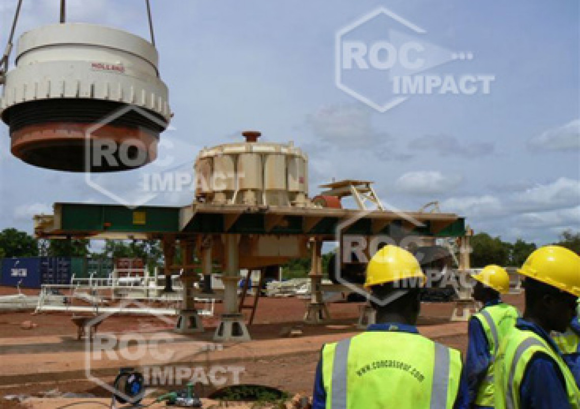 Installation concasseur - Mine d'or au Burkina Faso SEMAFO MANA GOLD MINING