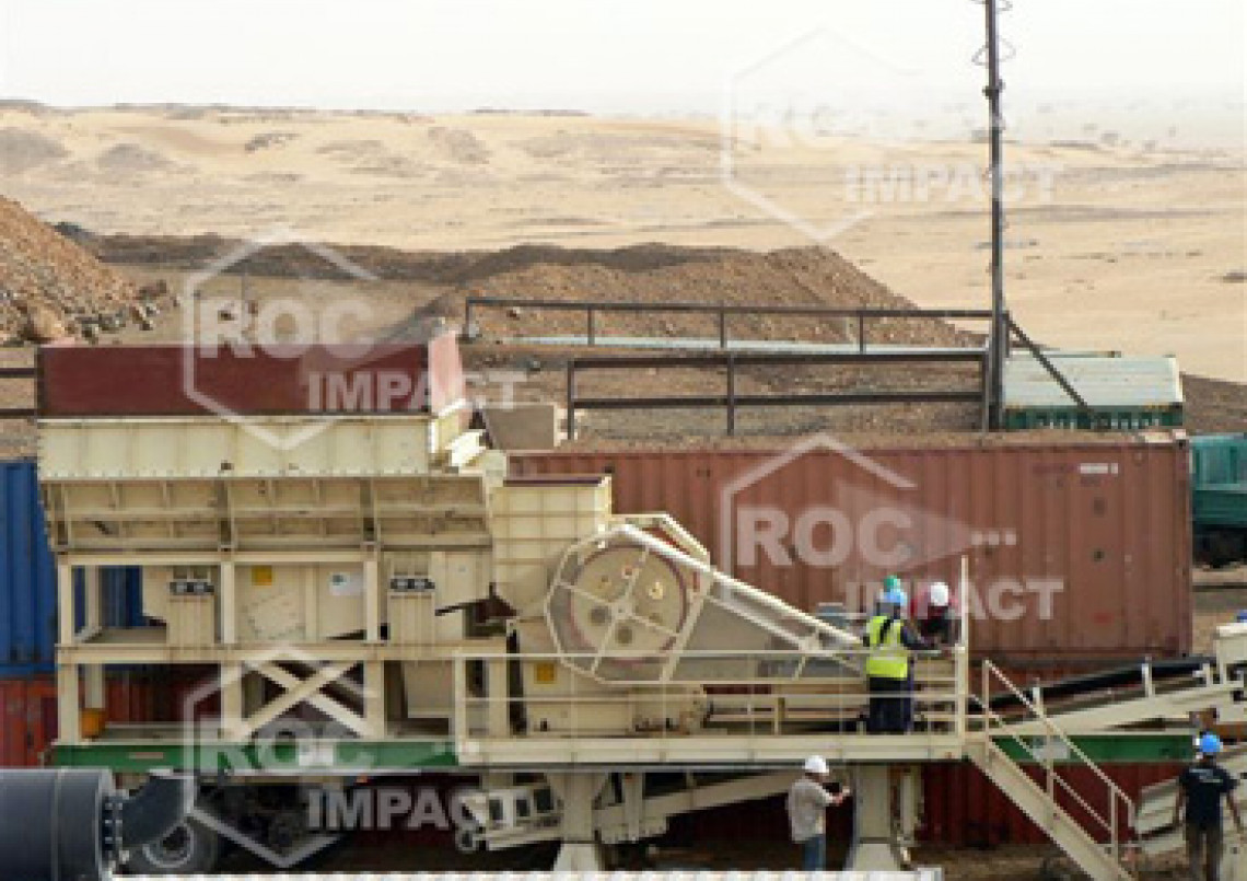 Installation station concassage à la mine d'or en Algérie