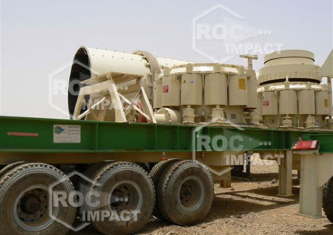 Installation station concassage à la mine d'or en Algérie