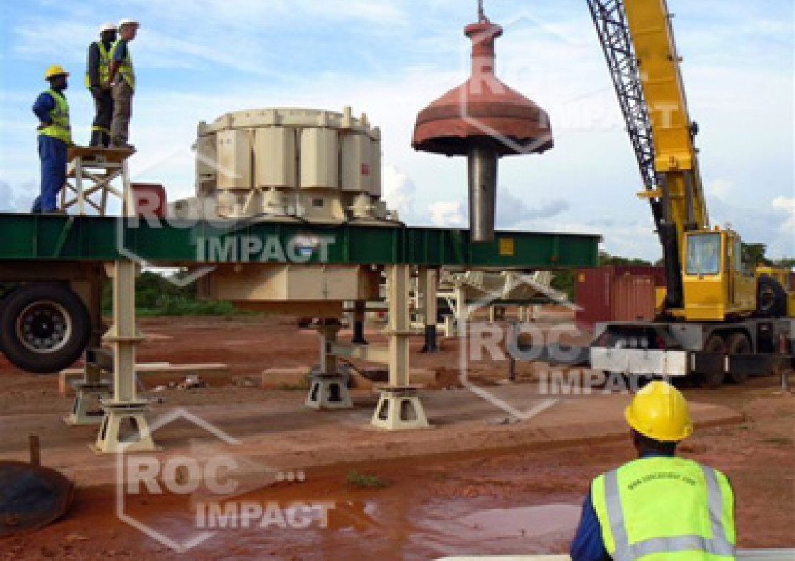 Installation concasseur - Mine d'or au Burkina Faso SEMAFO MANA GOLD MINING