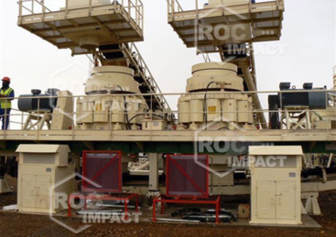 Installation station concassage à la mine d'or en Algérie