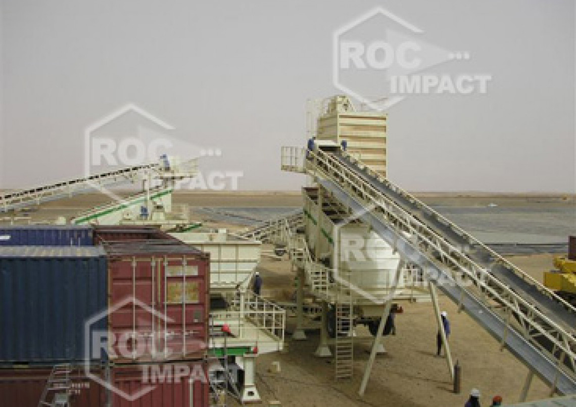 Installation station concassage à la mine d'or en Algérie