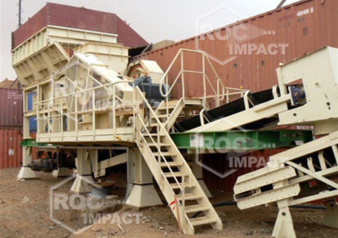 Installation station concassage à la mine d'or en Algérie