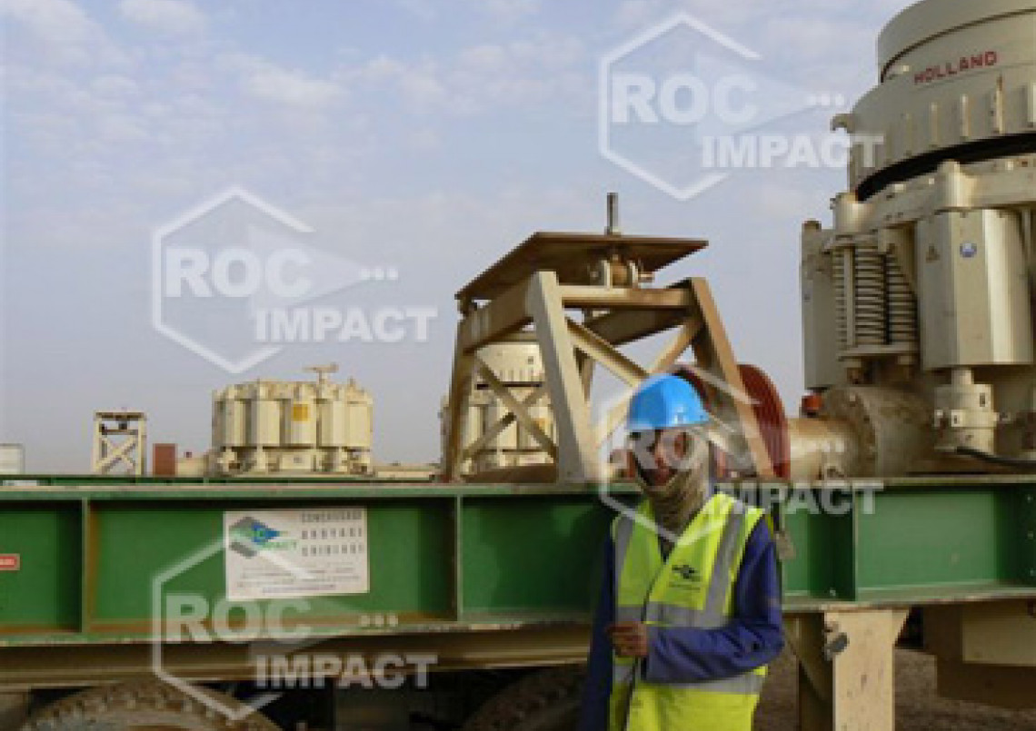Installation station concassage à la mine d'or en Algérie