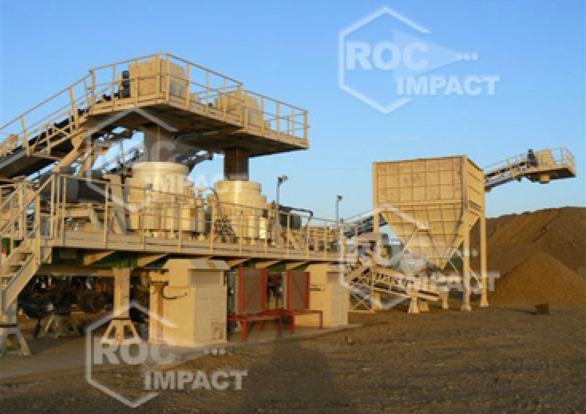 Installation station concassage à la mine d'or en Algérie