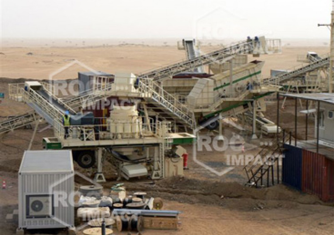 Installation station concassage à la mine d'or en Algérie