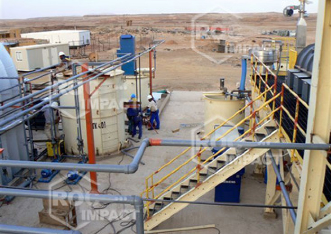 Installation station concassage à la mine d'or en Algérie