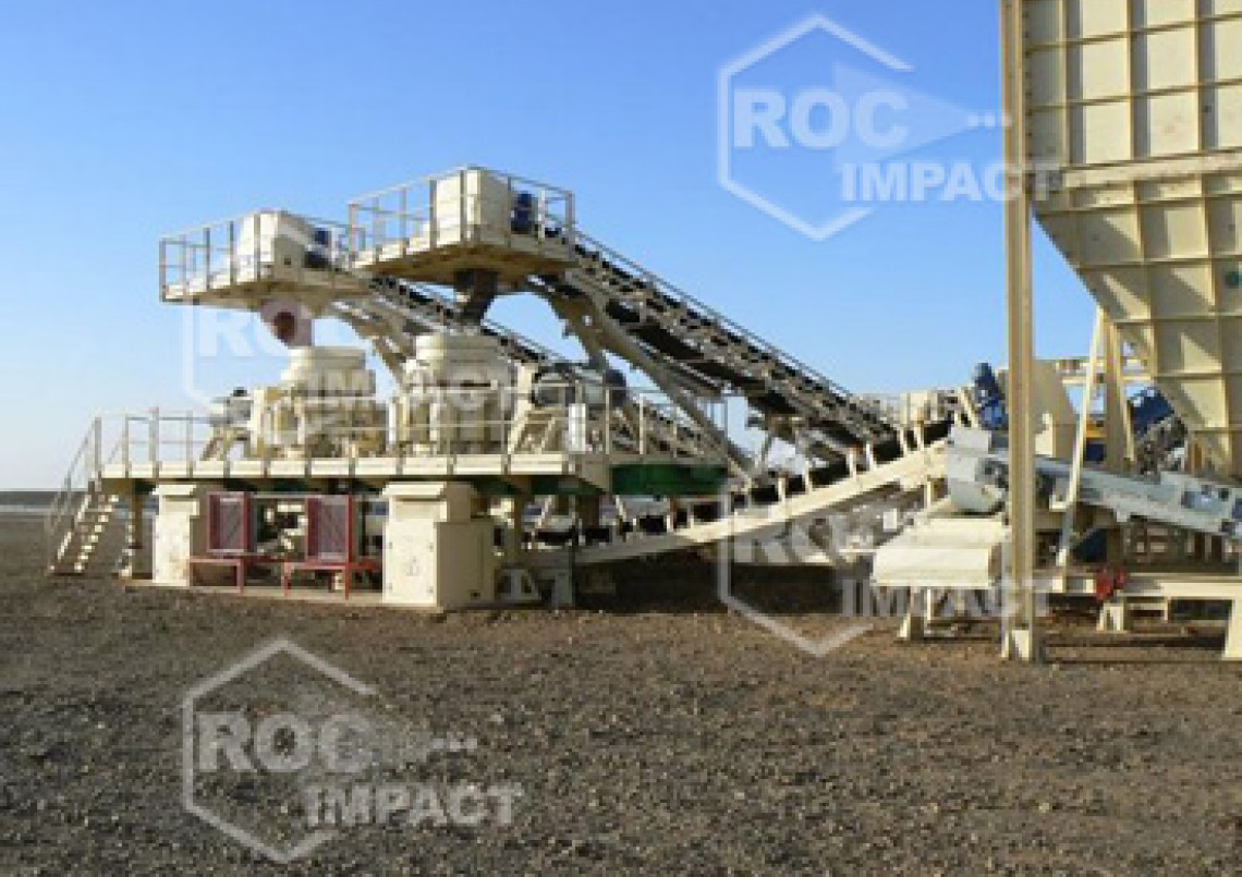 Installation station concassage à la mine d'or en Algérie